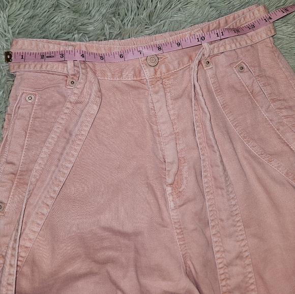 Zimmermann Cropped High-Rise Tapered Peach Jeans Size 0 - Picture 15 of 15